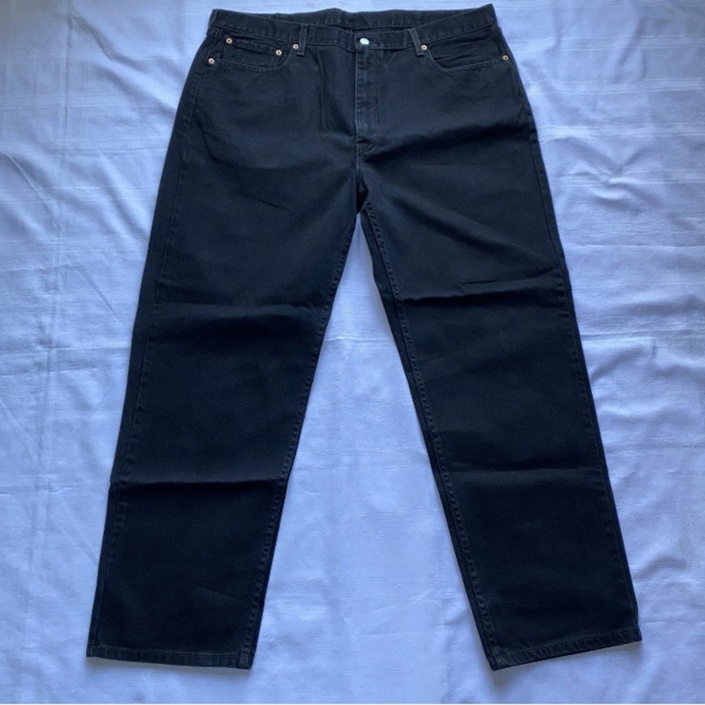 Levi's 550 Relaxed Fit Straight Leg Denim Jeans Y2K Black Men’s Size 42x32